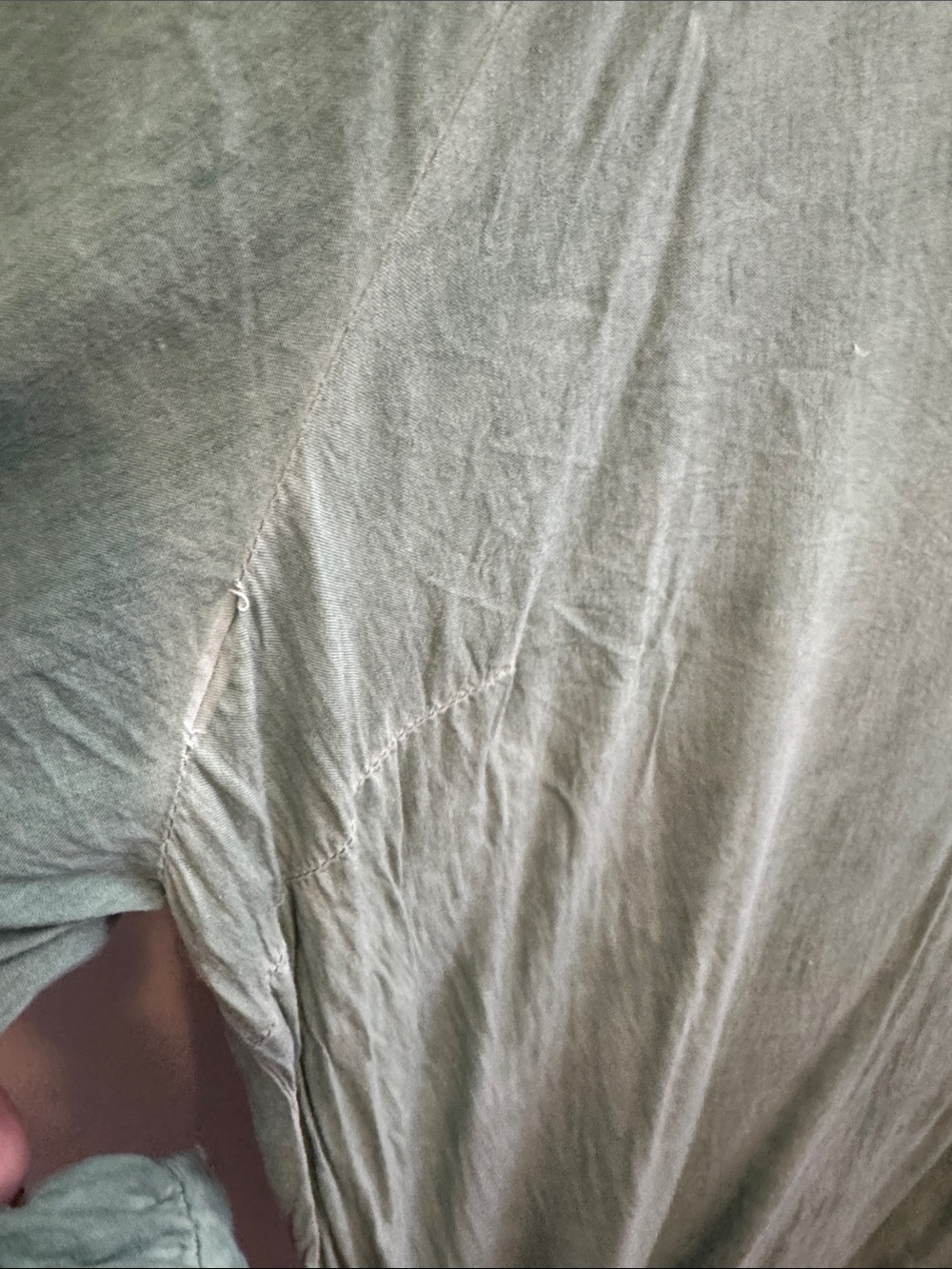 Umgee Sage Green V-Neck Tunic with Lace Trim - Picture 9 of 10